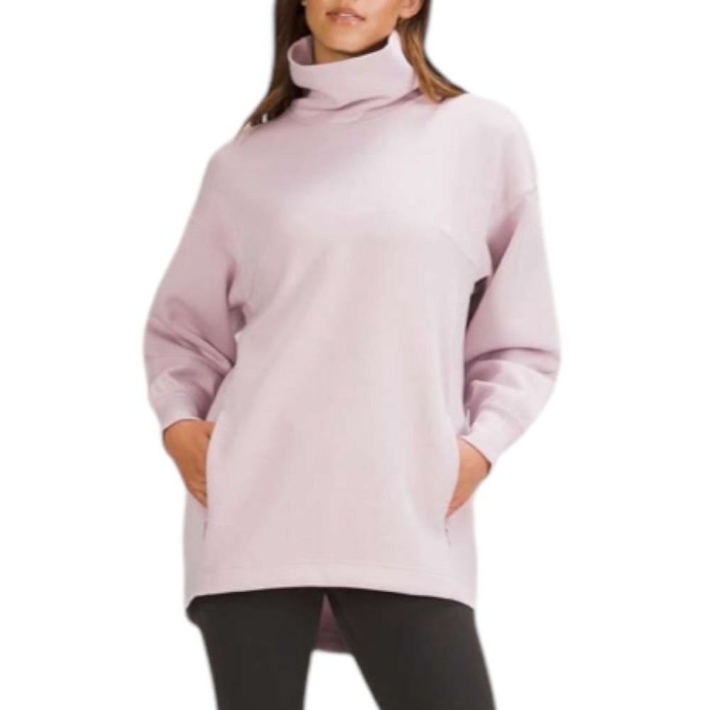 Lululemon Modal-Blend Turtleneck Tunic Sweatshirt in Pink Peony Size 6